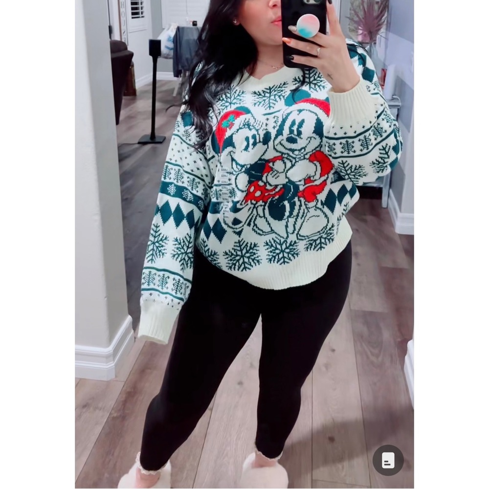 Disney Mickey & Minnie Mouse Christmas Sweater L